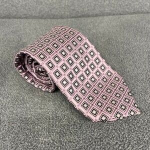 Henry Jacobson Necktie Mens Lavender Purple Geometric Silk Hand Made Classic